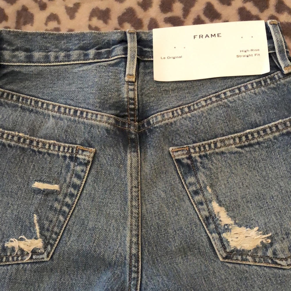 Frame Denim Le Original High Rise Straight Fit in Harborside Blue Size 24 - Picture 12 of 17